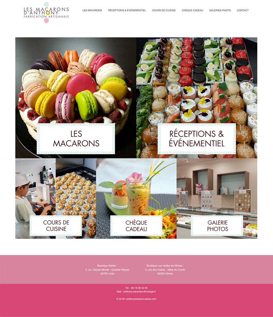 Les Macarons d'Anthony site web
